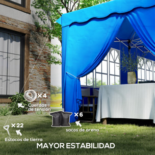 Carpa Plegable Pop-up Gazebo 6x3 m Cenador Plegable con 6 Paredes Laterales Anti-UV Altura Ajustable Bolsa de Arena y Bolsa de Transporte para Camping Fiestas