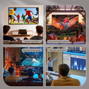 Pantalla de Proyector Manual 100 Pulgadas, Pantalla de Proyección, Formato 16:9, HD 4K/8K, Tela Lavable, para Interior y Exterior, Cine en Casa, Oficina, Patio, Blanco