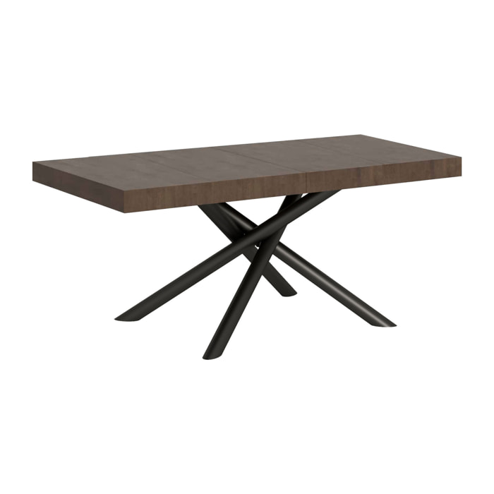 Table extensible 90x130/234 cm Famas Premium Noyer cadre Anthracite