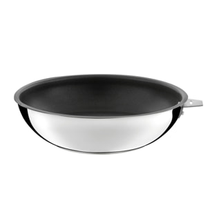 Malice - Wok de 28 cm con revestimiento cerámico, tapa y mango negro