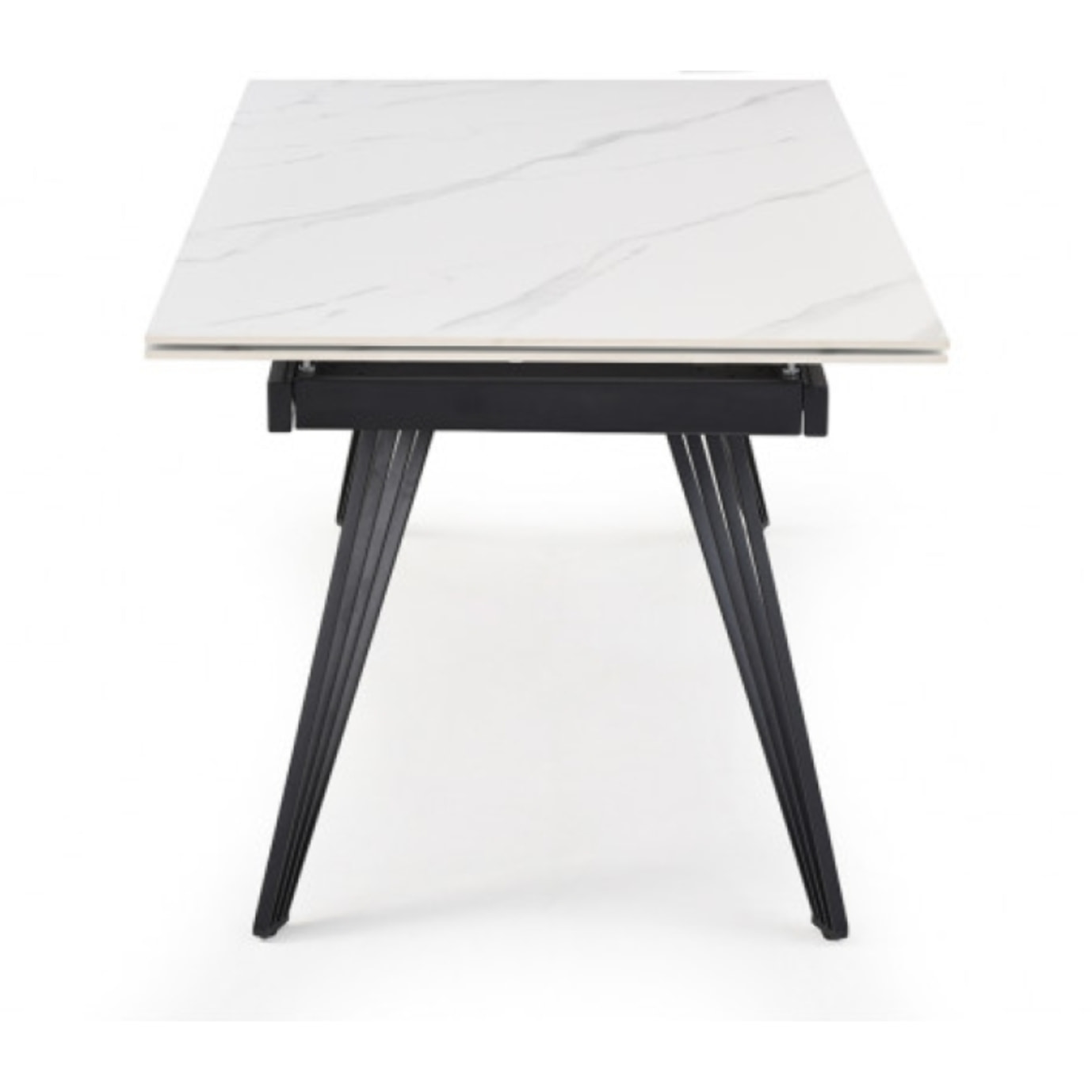 Table extensible en céramique marbre blanc L160/240cm - 9 piètements - UNIK