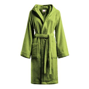 Bassetti Morbido Accappatoio 400 gr con Cappuccio 100% Cotone Uomo Donna Spugna Taglie Forti - ITALY Designed - Collezione MONIQUE - GERMOGLIO VU