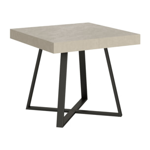 Mesa extensible 90x90/194 cm Abbraccio cachemira patas antracita