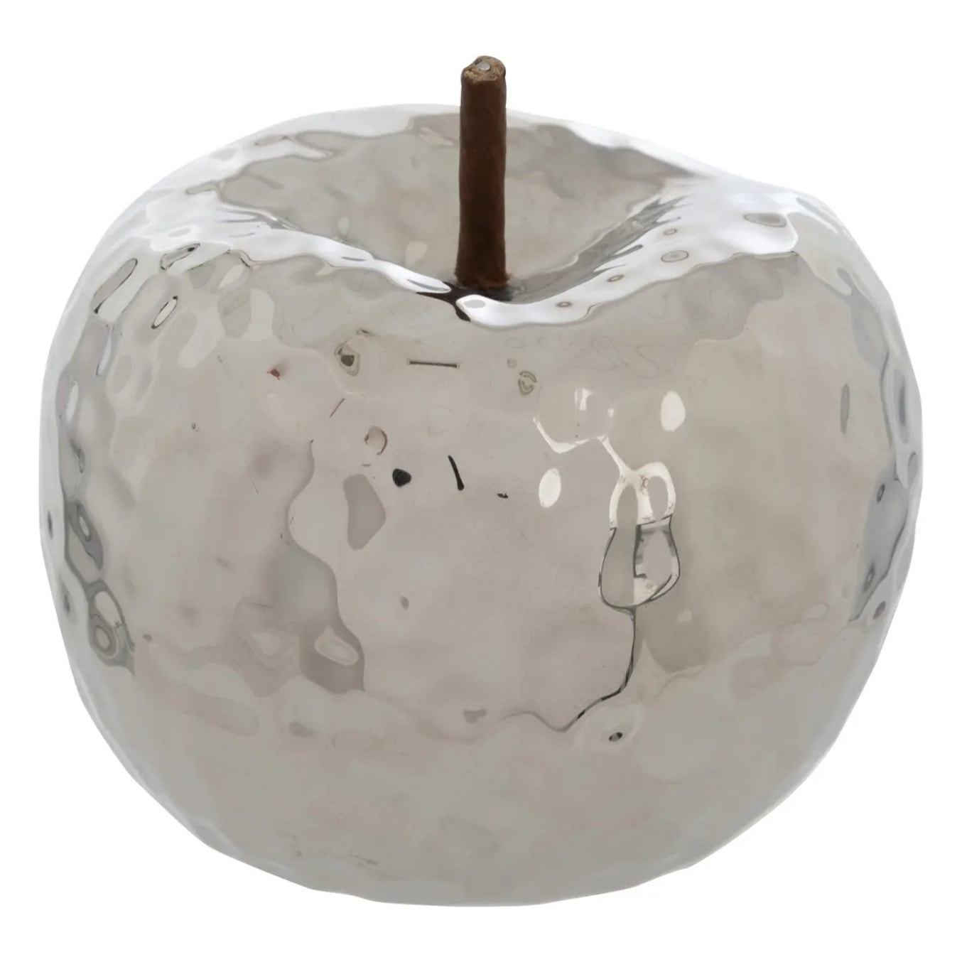 Pomme déco Pamela H.14cm céramique argenté