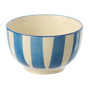 J-Line Bol Ligné - céramique - bleu/blanc - 6 pièces