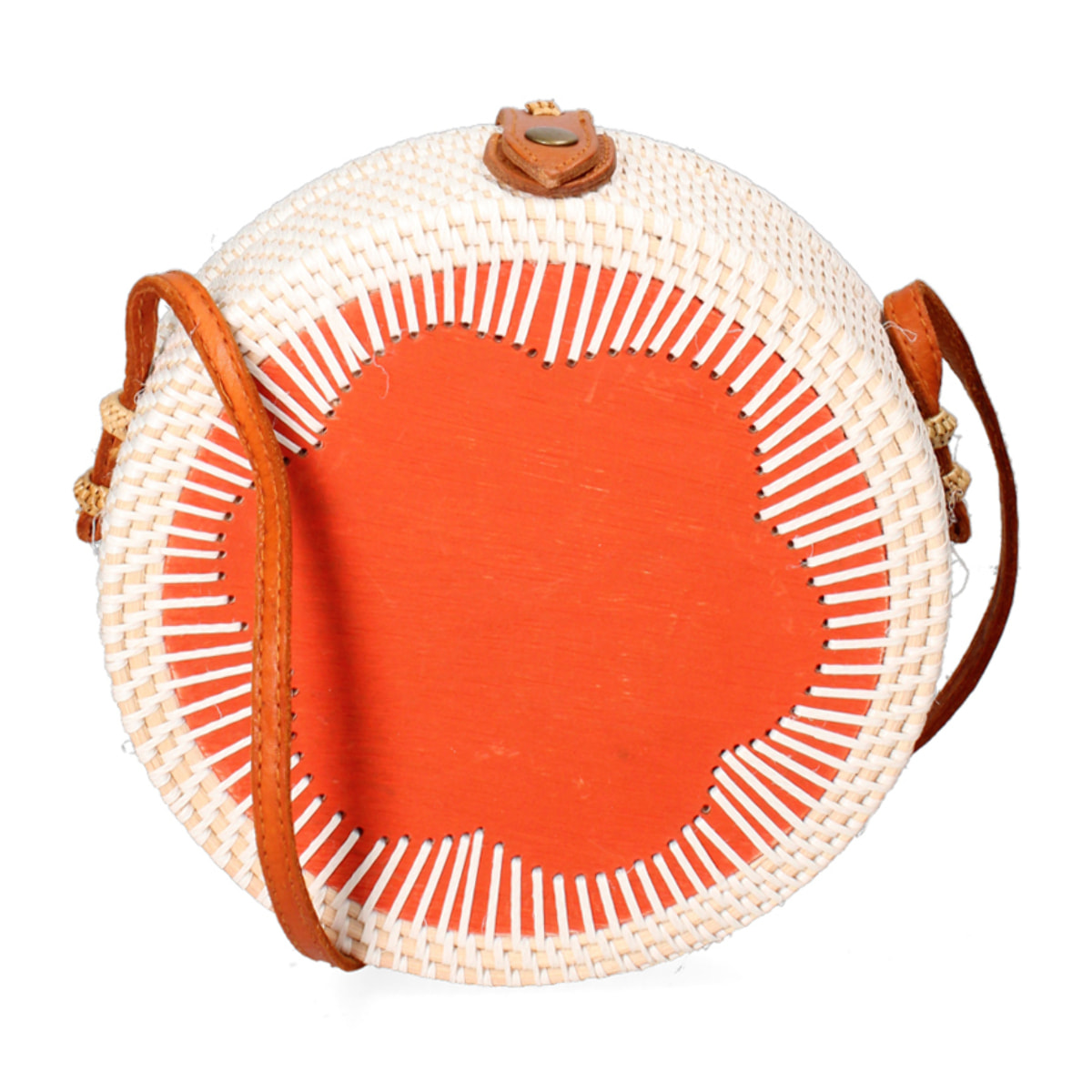 Borsa a tracolla da Donna Jessica in Paglia Intrecciata a mano Prodotto Vegano 20x20x10 cm