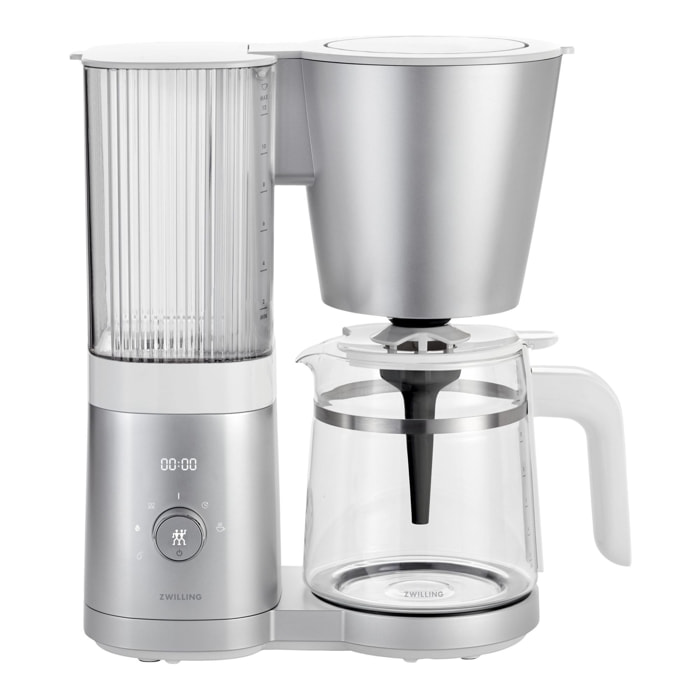 ZWILLING Cafetière à filtre, 1,5 Litres, 1 à 12 Tasses, 1960W, 220-240V, Prise UE, Plastique, Blanc Argenté, série Enfinigy