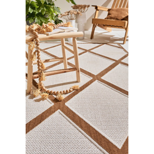 Tapis Loopin 328 beige 200x280 cm - Motif en relief - Indoor & Outdoor