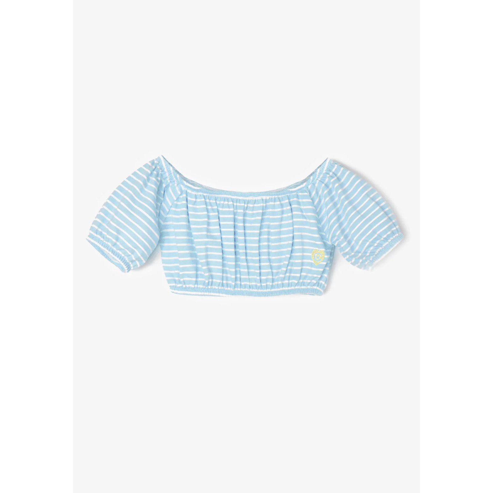 Top de rayas azuladas para niña