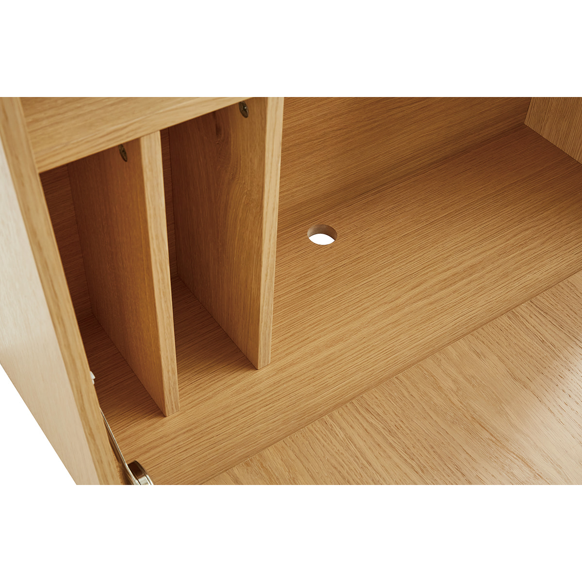 Bureau mural avec rangements scandinave bois clair chêne L78 cm GABIN