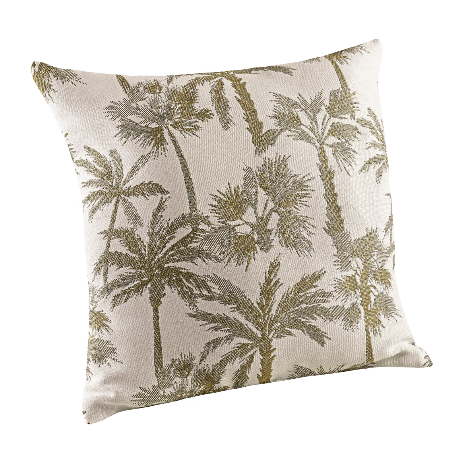 Coussin motif palmier tissé - Vert