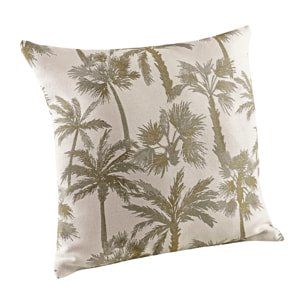 Coussin motif palmier tissé - Vert