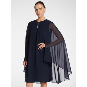 Elena Mirò - Vestido en capas de georgette - Azul