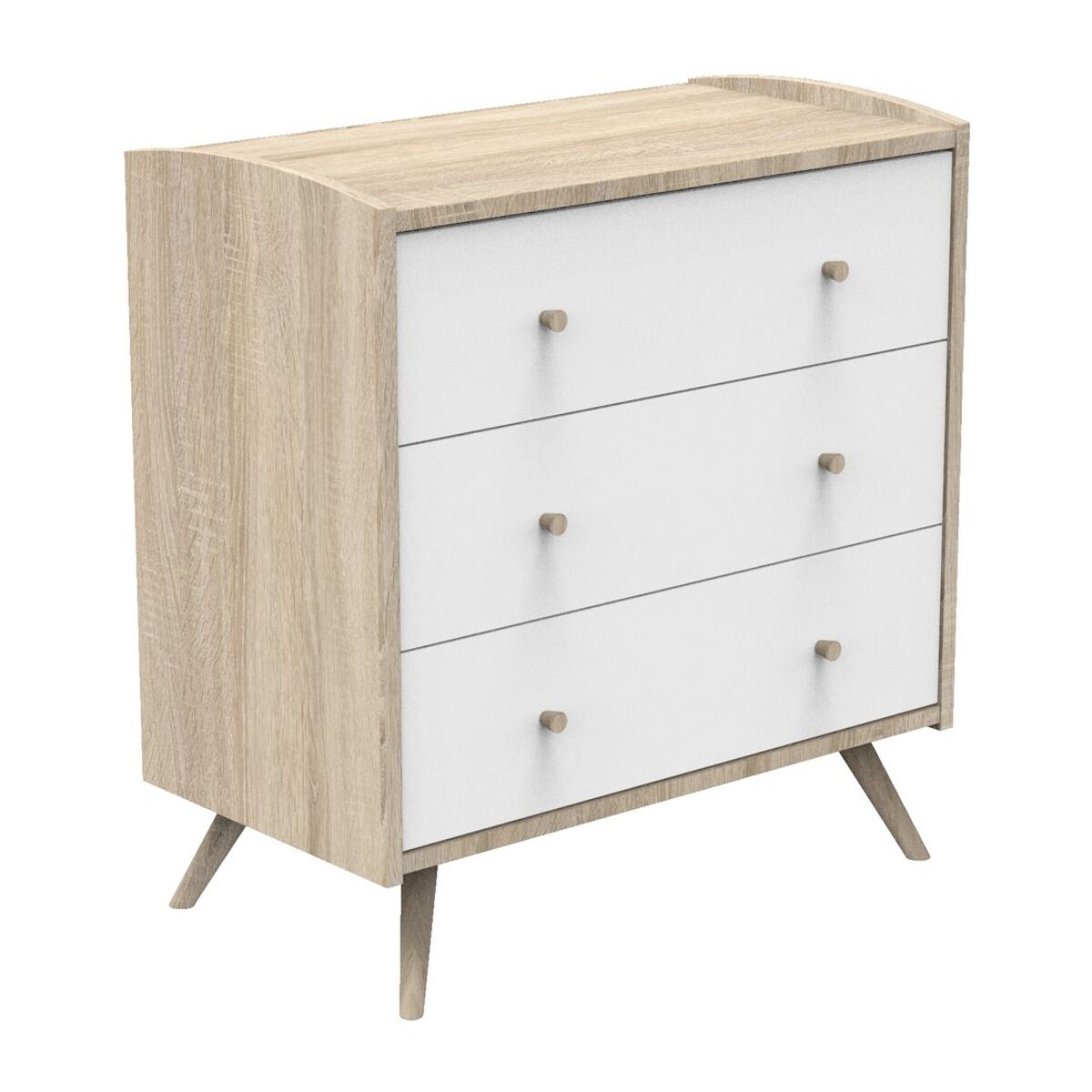 Chambre bébé évolutive Access, Lit 140x70 et Commode à langer - Chêne doré