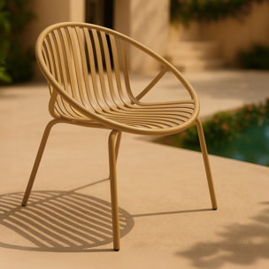 Salon de jardin 4 places en polypropylène ocre CALYPSO