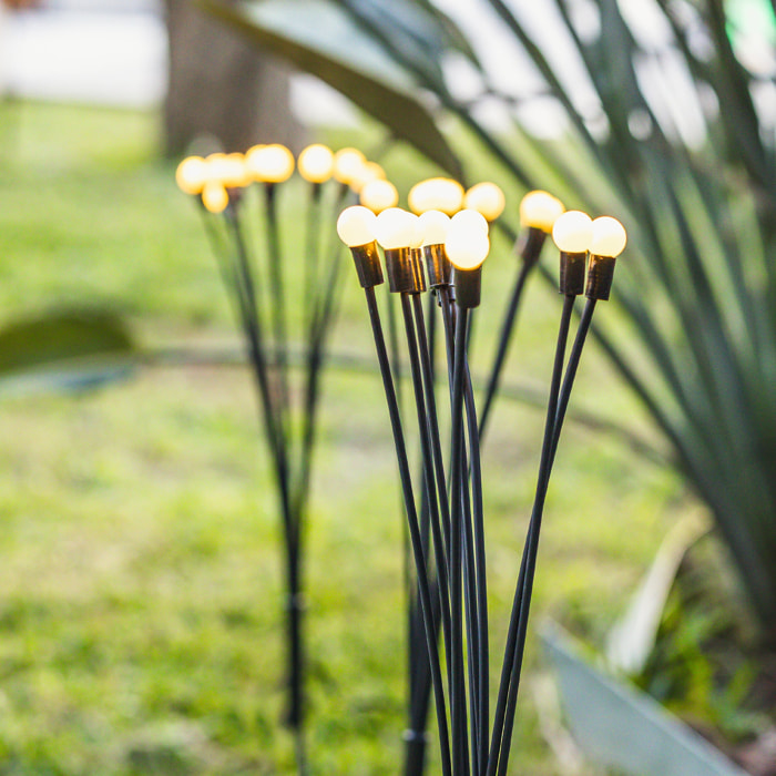 4 Torches solaires 10 boules LYRA H73cm