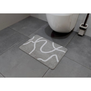 Tapis de salle de bain de 50x40 cm, lavable en machine, gris (SATDPREDWC08SE)
