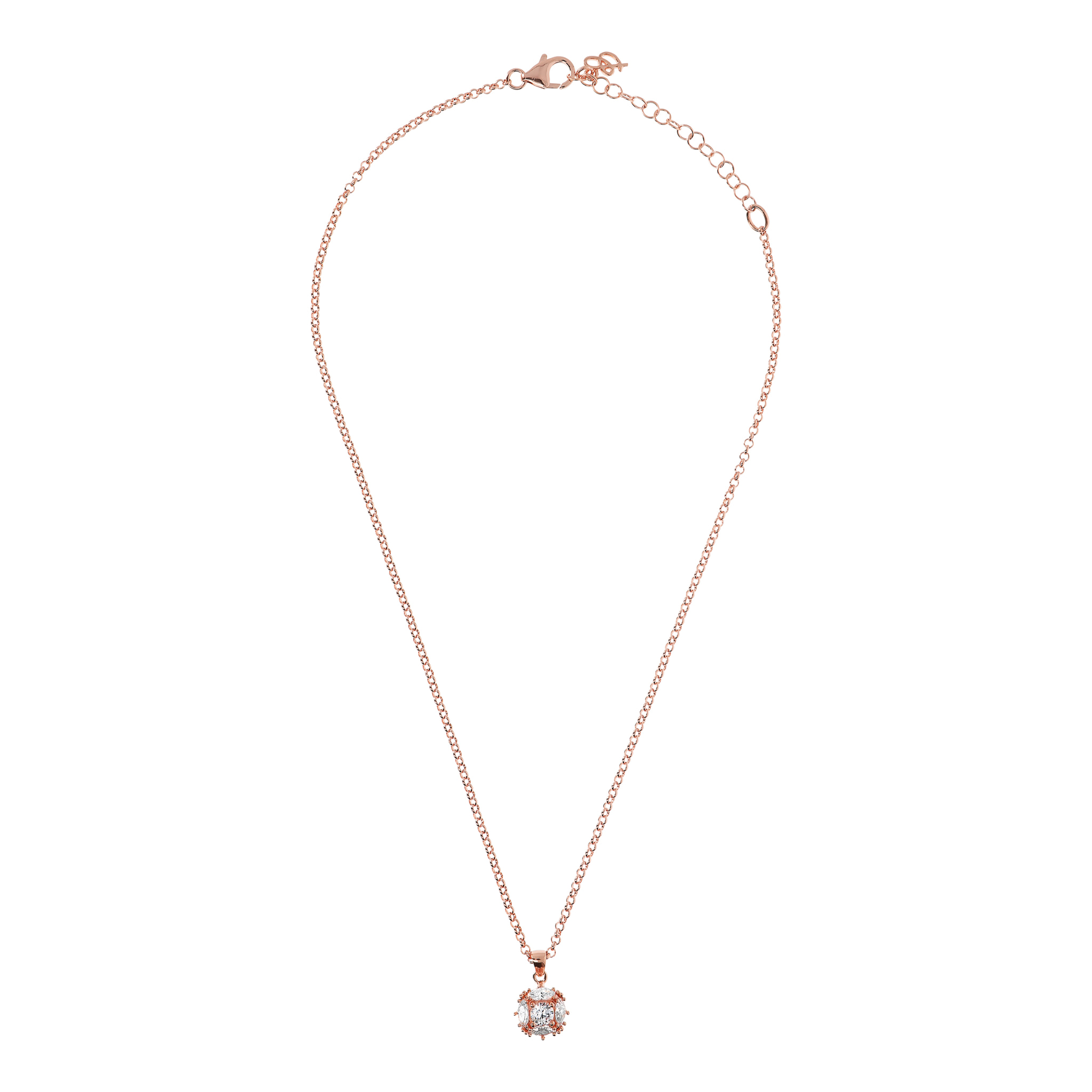 Collana Catena Rolo con Punto Luce in Cubic Zirconia