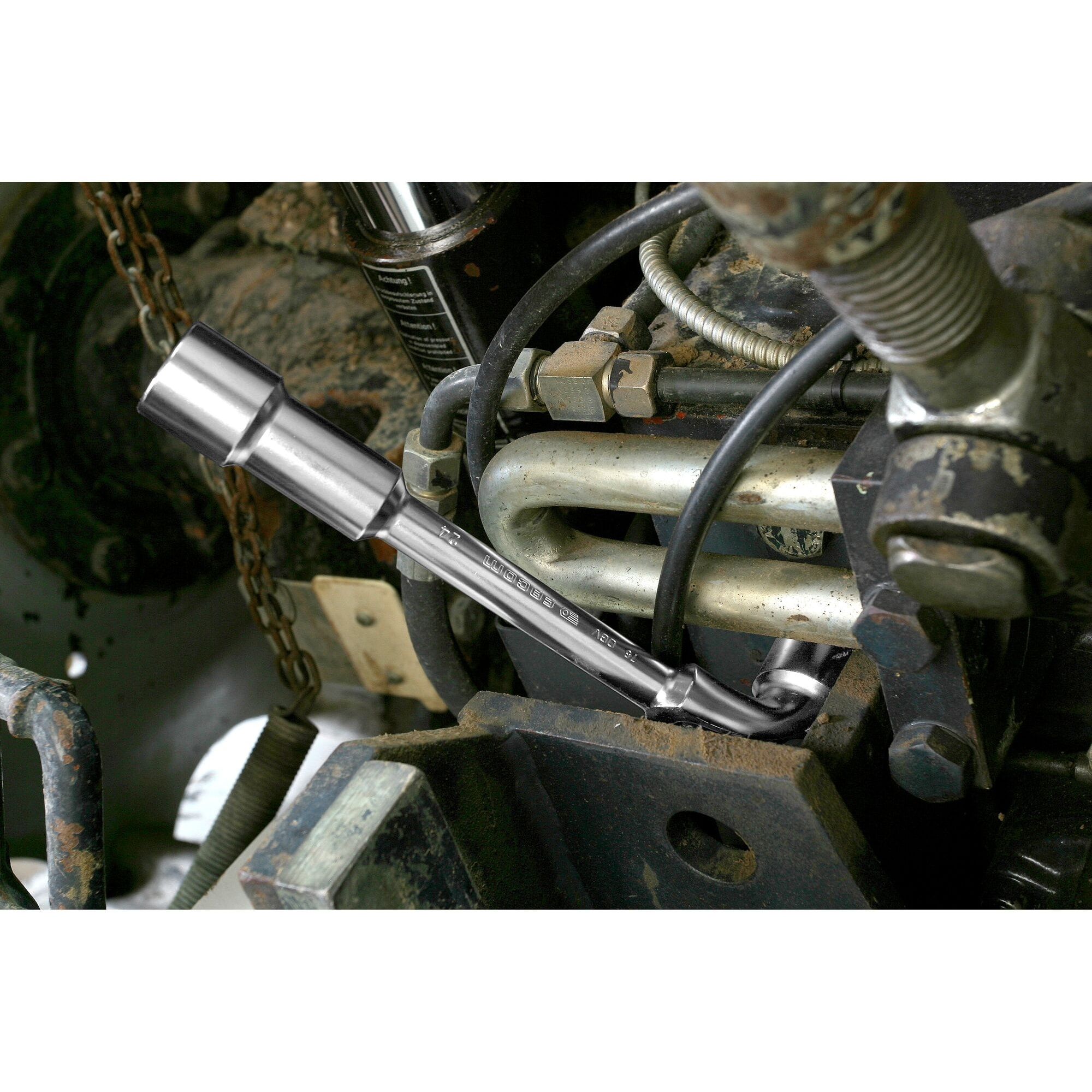 FACOM Clé à Pipe Débouchée 7 mm - 75.7 - Forgée 6 x 6 Pans