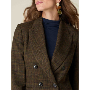 Oltre - Blazer check doppiopetto - Marrone