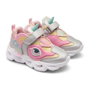 Sneakers luminose da bambina con stampa unicorno