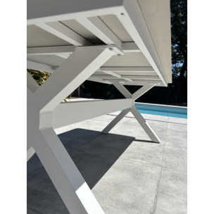 ABELLA - Table de jardin 8 places - Blanc