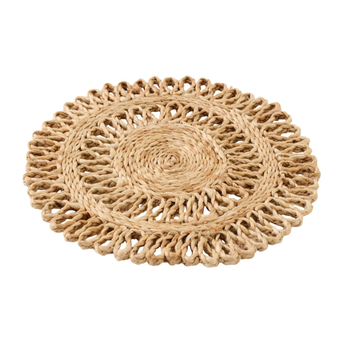 J-Line Set de Table Rond - jute - naturel - 2 pièces