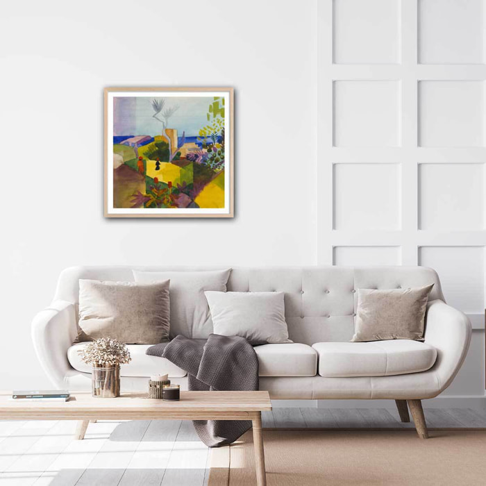 Poster Paysage au bord de mer - August Macke Affiche + cadre en bois - Chêne