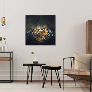 Tableau abstrait signature dorée Tableau plexiglas