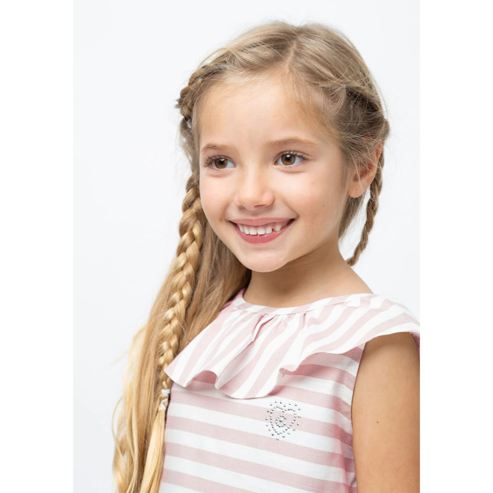 Abito da bambina con volant a righe