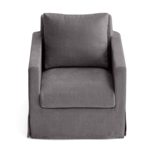 Serena - fauteuil déhoussable en velours - Gris