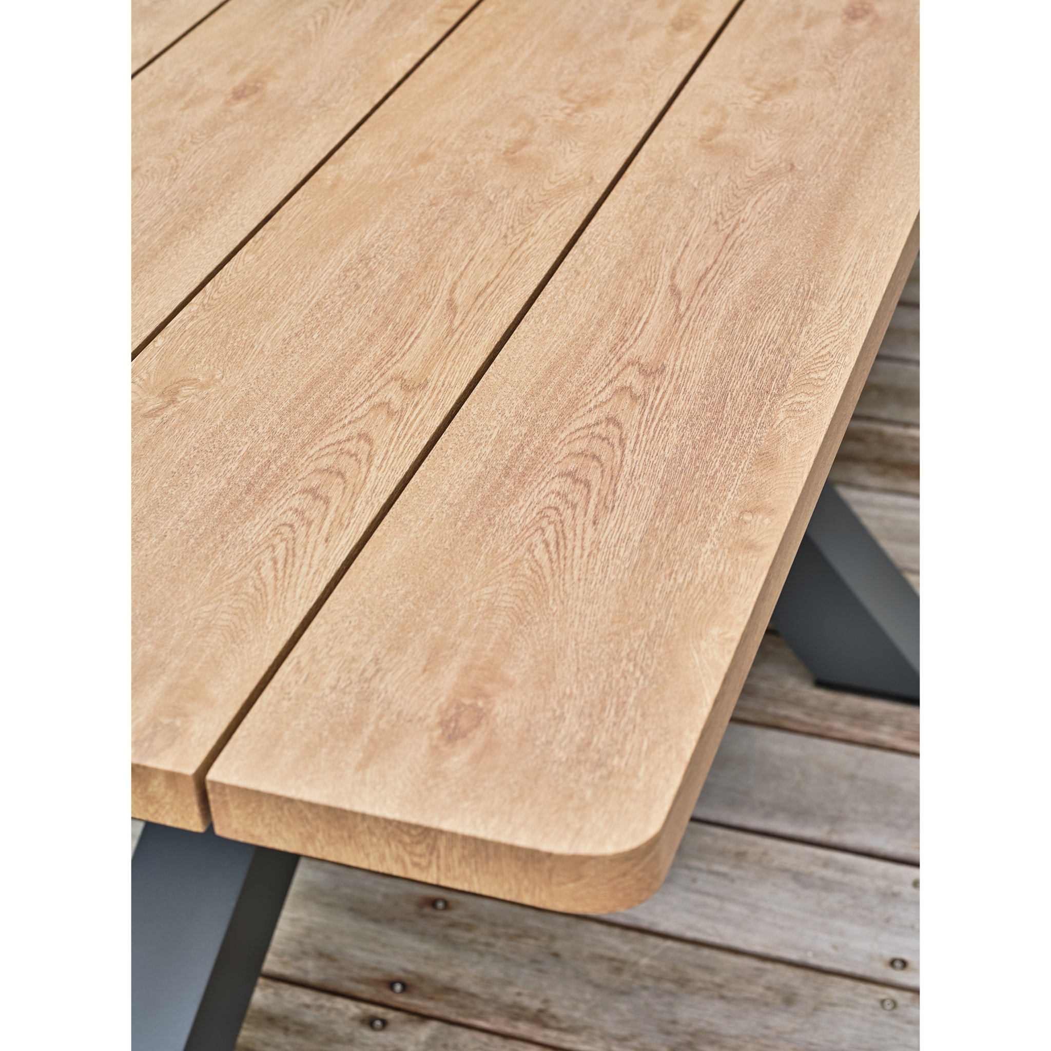 KELIA - Table de jardin 8 places - Gris anthracite