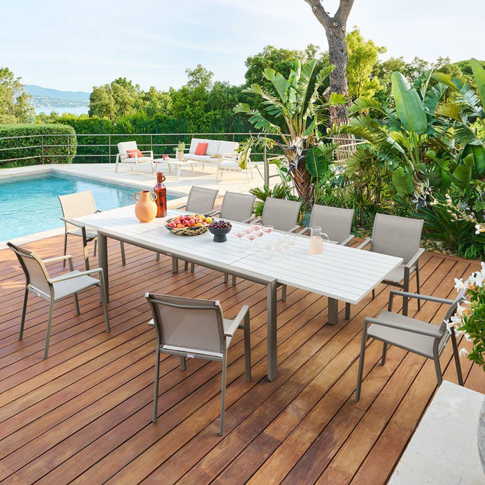 Table de jardin 12 places Luzane extensible argile