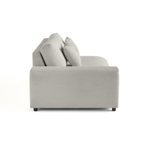 Garance - module d'assise 3 places avec accoudoir gauche - en velours côtelé - Gris clair
