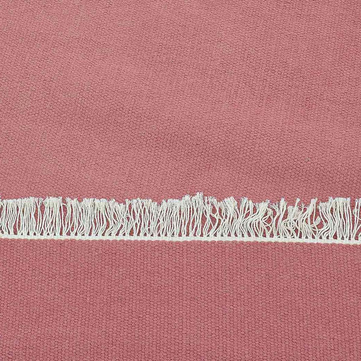 Tapis Kilim tissé à la main en laine uni rose