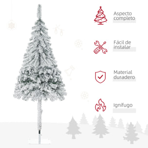 Árbol de Navidad Artificial Árbol de Navidad Nevado 180 cm con 290 Ramas Apertura Automática y Base de Acero Decoración para Interiores Ø72x180 cm Verde