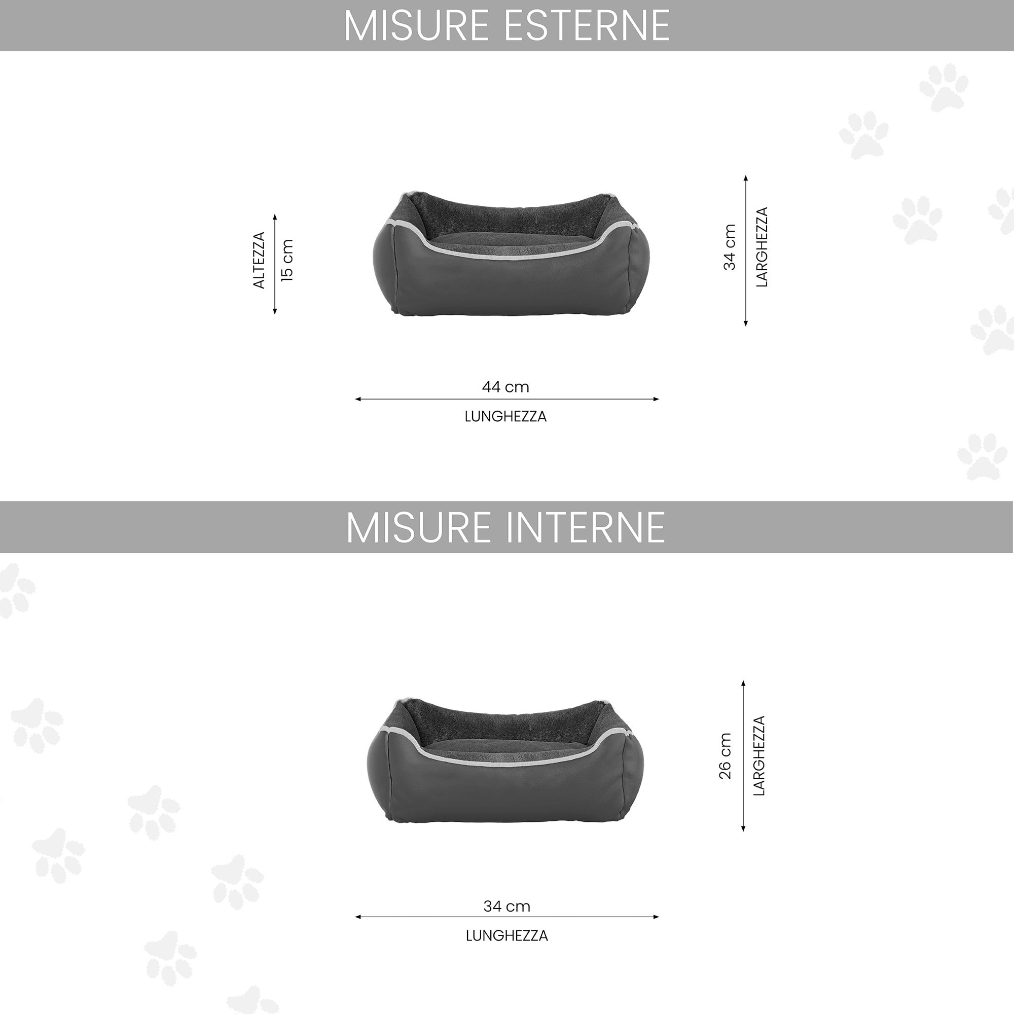 CUCCIA NUVOLA SOGNI E CAPRICCI PETS-GRIGIO SCURO, 44 x 34 x h15 cm