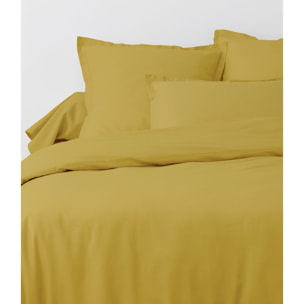 Parure De Drap 3pcs et Drap Housse 90x190cm Coton 57fils/cm2 Safran