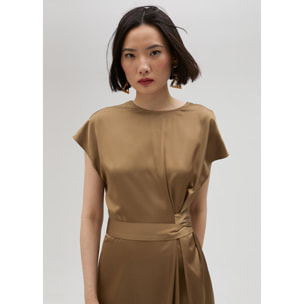 Vestito satinato annodato