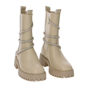 Stivaletti panna con strass