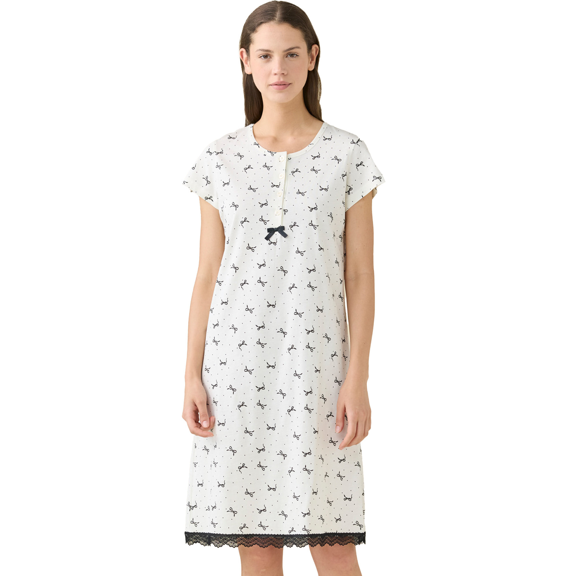 Camicia da notte donna estiva in cotone articolo cherie. Noidinotte