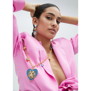Collana lunga cuore e tigre