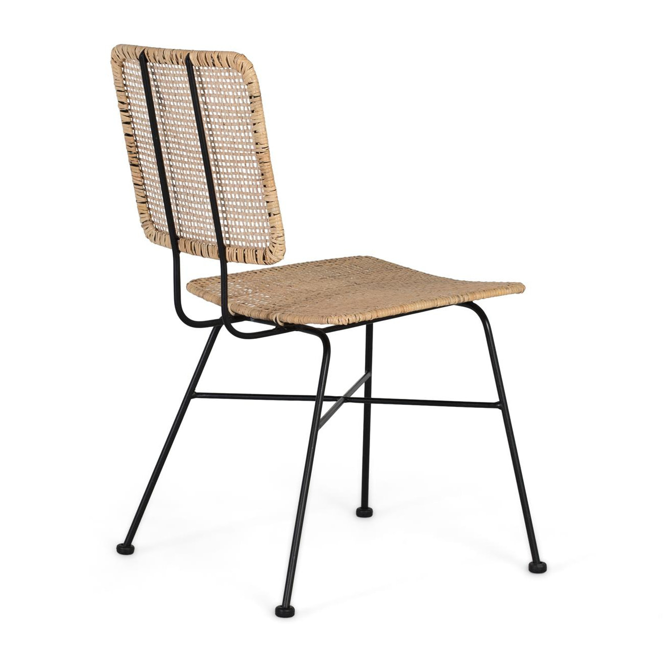 Silla de Rattan Natural 45 Cm Estilo Mediterráneo