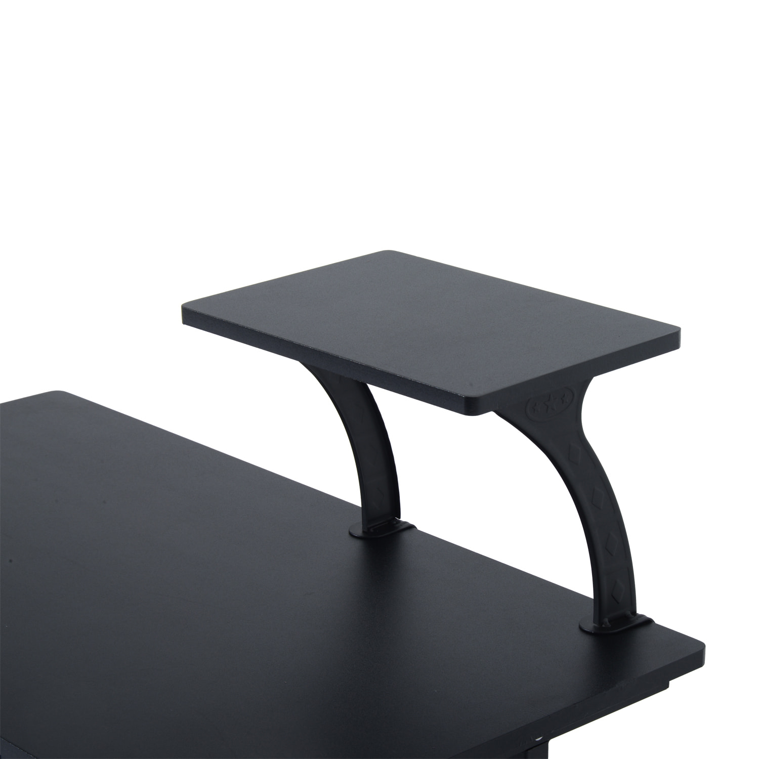 Bureau informatique compact avec étagères de rangement, table d'ordinateur en MDF, design multifonction, 90 x 50 x 100 cm, noir