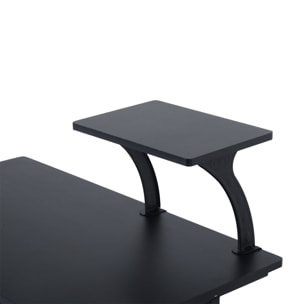 Bureau informatique compact avec étagères de rangement, table d'ordinateur en MDF, design multifonction, 90 x 50 x 100 cm, noir