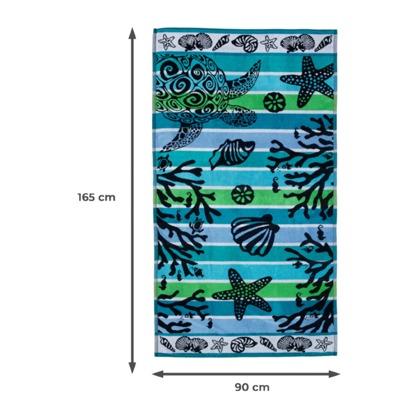 Telo Mare Spugna Jacquard Spiaggia Disegno Reef