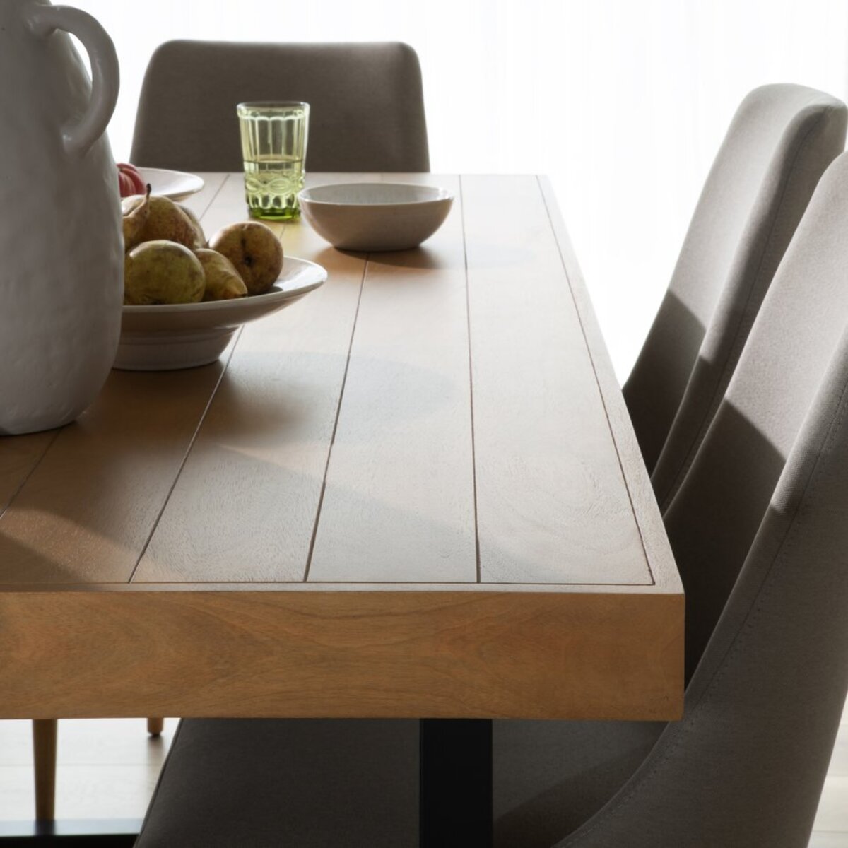 Table à manger Amaia -bois massif de manguier-couleur provence naturelle 180 x 78 x 90 cm