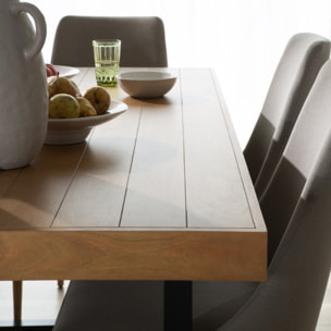 Table à manger Amaia -bois massif de manguier-couleur provence naturelle 180 x 78 x 90 cm