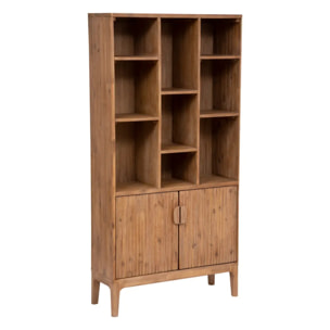 Bibliothèque "Sabor" - 2 portes - bois d'acacia - 190 cm