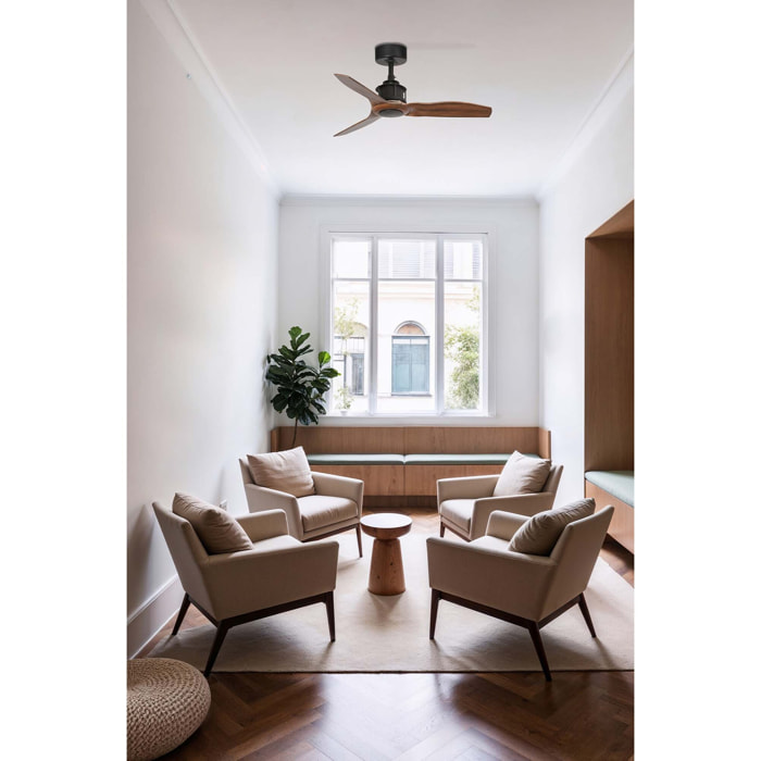 JUST FAN S RECESSED Ventilateur noir/noyer 3000K